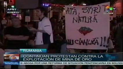Rumanos rechazan mina de oro por contaminar el medio ambiente