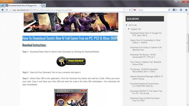 Saints Row 4 - Free For PC, PS3 & Xbox 360 With Serial Keygen!