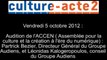 Mission culture-acte2 | audition de l'ACCEN - Assemblée pour la Culture et la création à l'Ere du