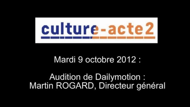 Mission culture-acte2 | audition de Dailymotion [audio]