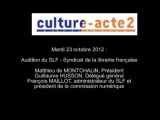 Mission culture-acte2 | audition du SLF - Syndicat de la librairie française [audio]
