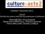 Mission culture-acte 2 | Audition de l’ADAGP (Société des auteurs dans les arts graphiques et pl