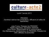 Mission Culture-acte2 | Audition de PRODISS (Syndicat national des producteurs, diffuseurs et salles