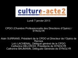 Mission Culture-acte2 | Audition de la CPDO (Chambre Professionnelle des Directions d’Opéra) et d