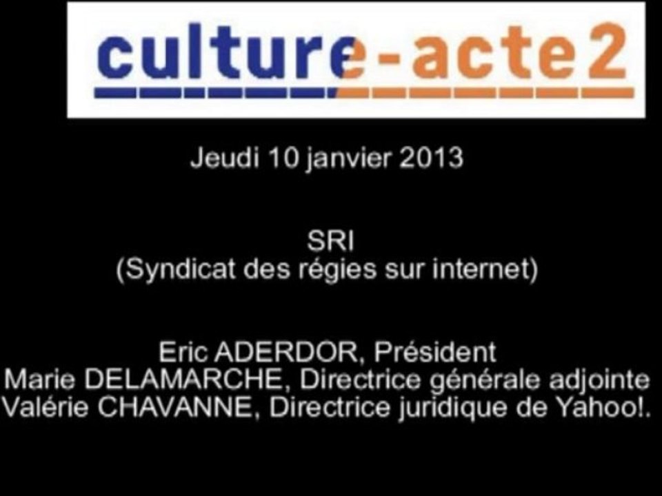 Mission Culture-acte2 | Audition de SRI (Syndicat des régies sur internet) [audio]