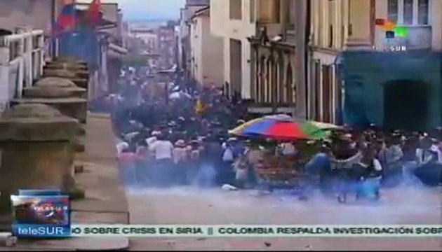 Policía colombiana reprime manifestaciones en apoyo al paro nacional