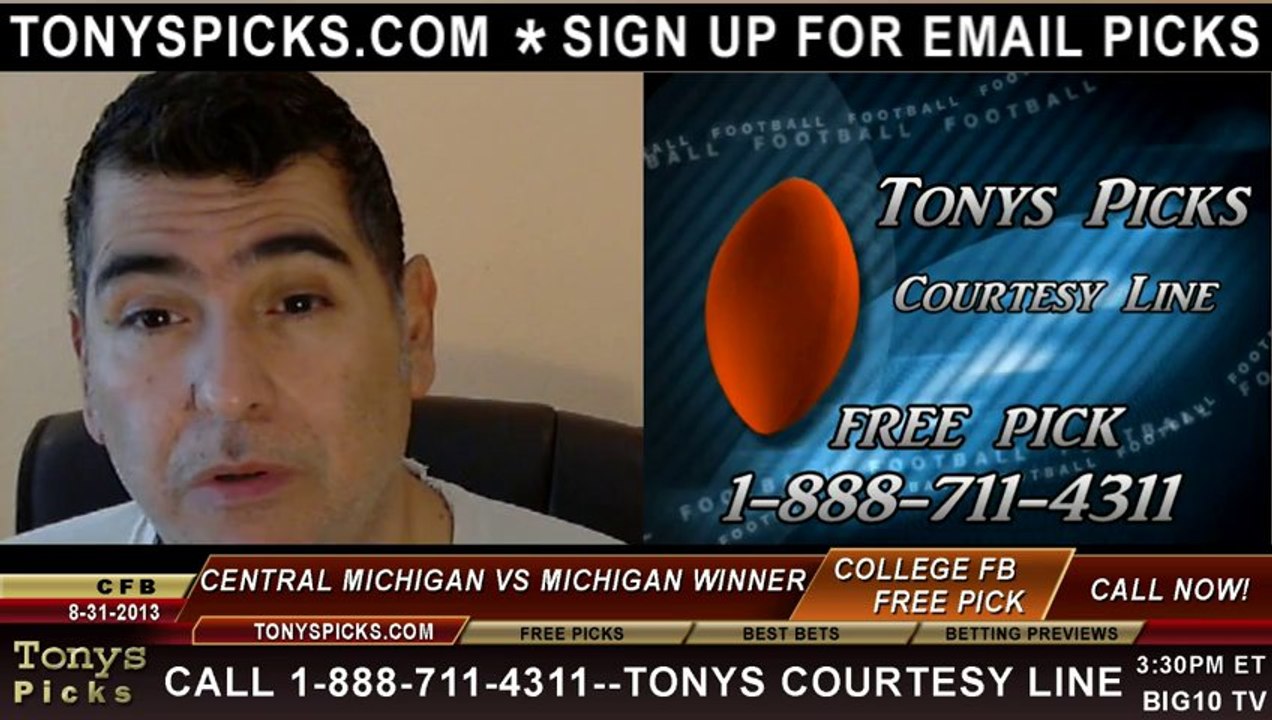 Michigan Wolverines vs. Central Michigan Pick Prediction NCAA College Football Odds Preview 8-31-2013