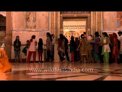 Baby Krishna crawling on the floor : At Birla Mandir on Janmashtami