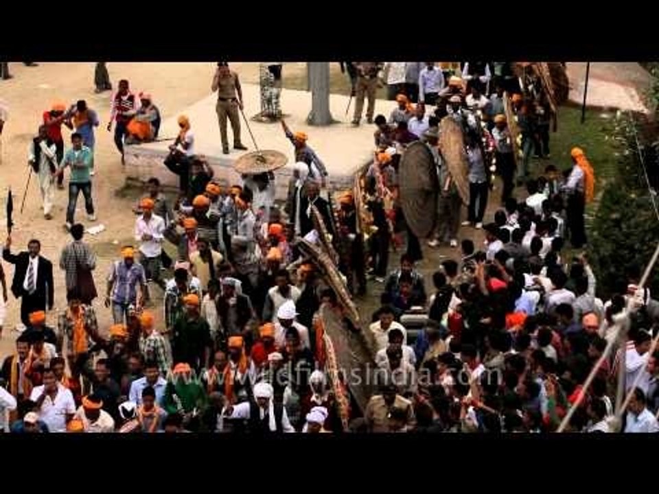 Participants in high spirit at Stone throwing festival in Devidhura