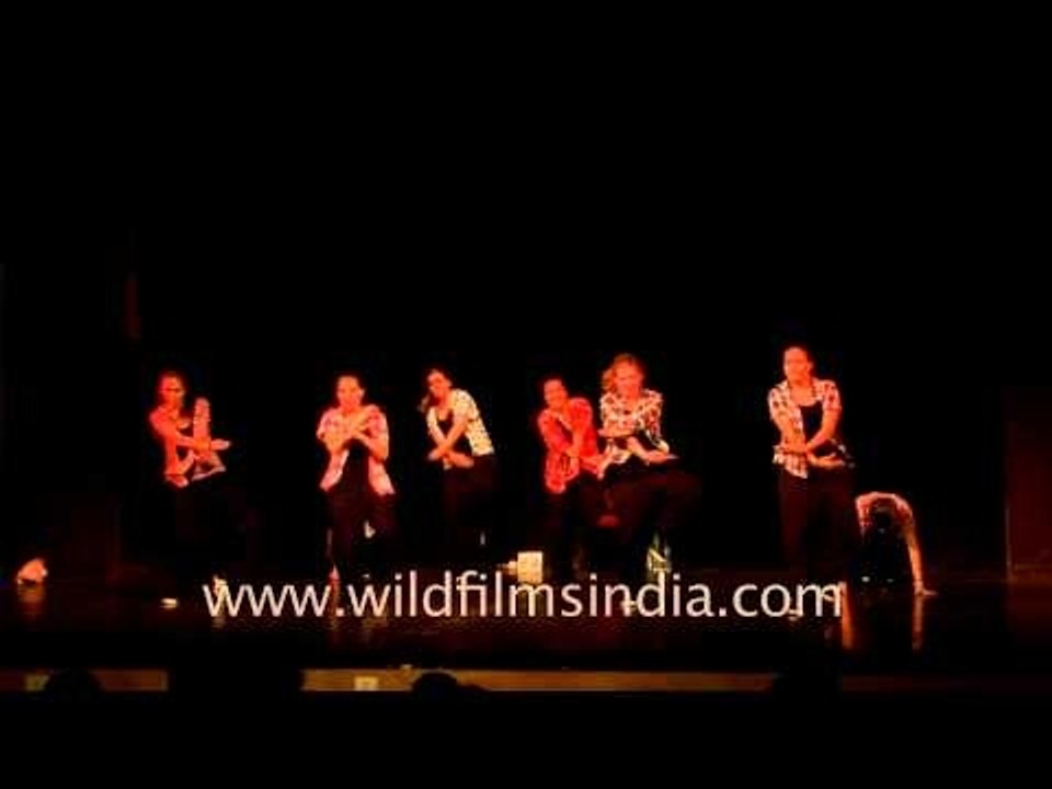 Dance crew from Switzerland perfoming in Delhi auditorium