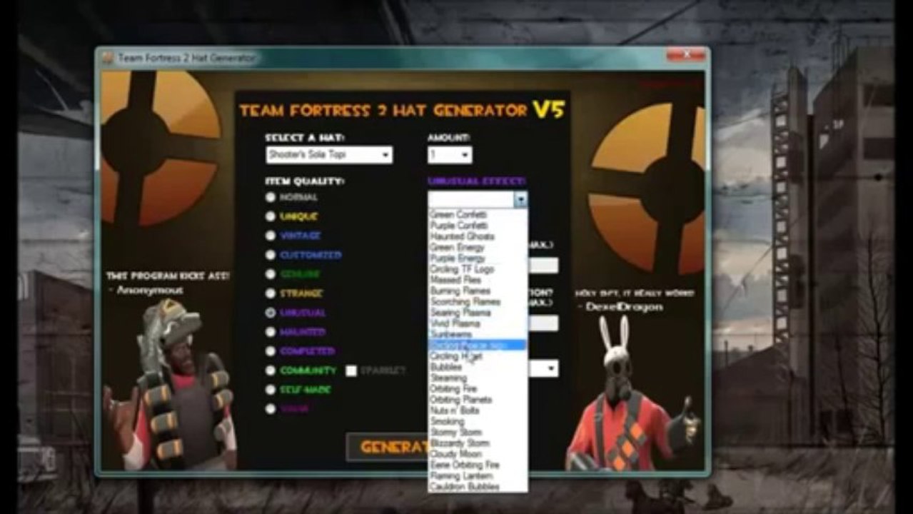 Team Fortress 2 Unusual Hat Hack 2013