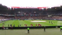 PSG - Guingamp : Entrée des joueurs du Paris Saint Germain sur la pelouse du Parc des Princes