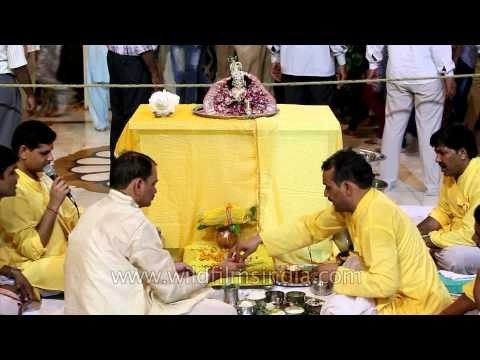 Lord Krishna fully decorated and dressed on Janmashtami