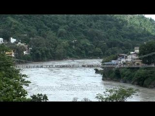 Suspension bridge across the Ganges, Rishikesh