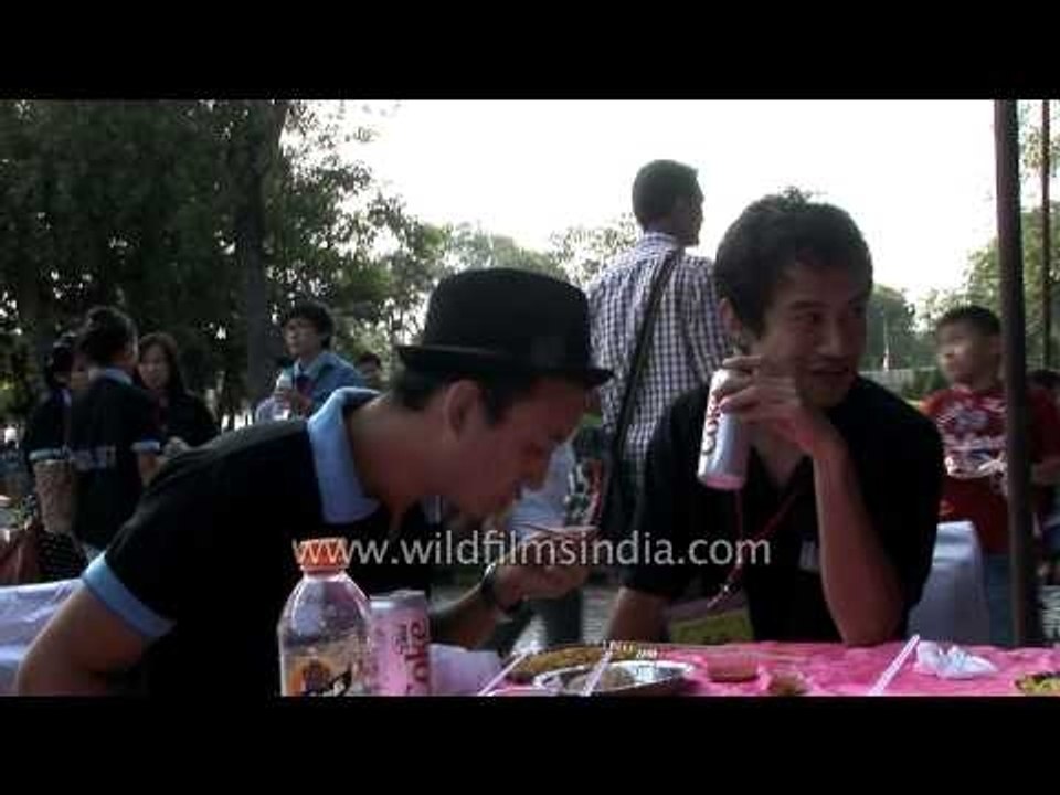 Dwarka City Church volunteers running food stall to raise funds.