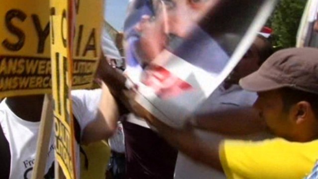 Divisions over Syria on display as protesters gather in front of White House