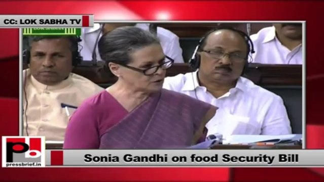 Sonia Gandhi supports the historic Food Security Bill in Lok Sabha