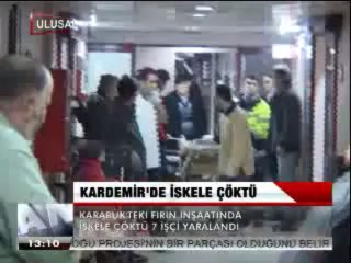 KARDEMİR'DE İSKELE ÇÖKTÜ