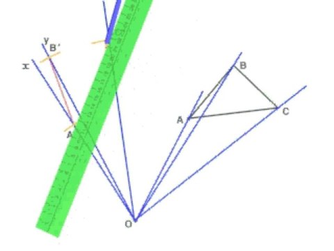 Construire l’image du triangle ABC par la rotation de centre O et d’angle 60 degrés