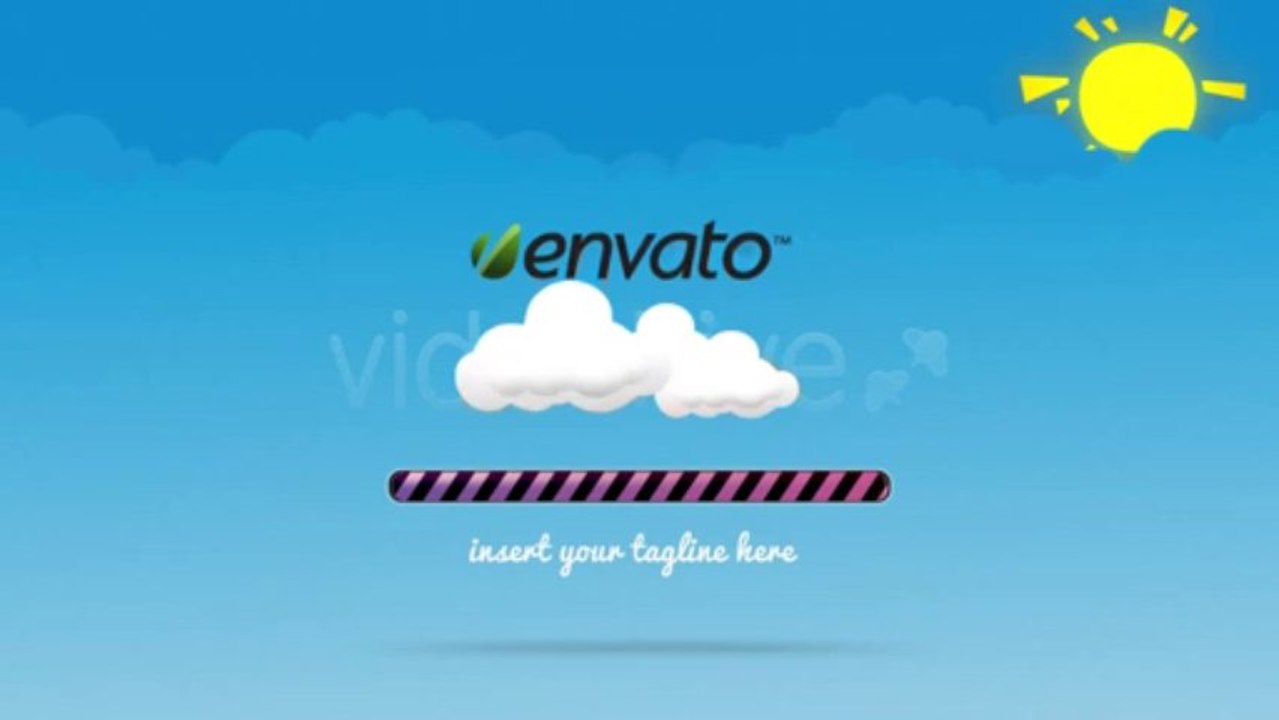 Cartoon Dancing Clouds Loading Screen Intro - After Effects Template