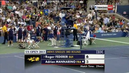 US Open 2013 R3 Federer Vs Mannarino Highlights + Interview [HQ]