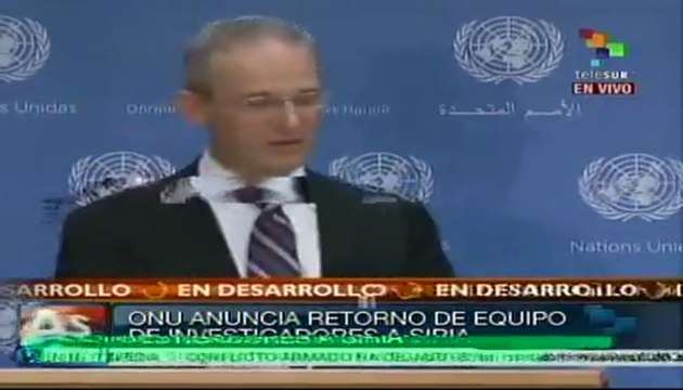 ONU, sin fecha para entrega de informe sobre armas químicas en Siria