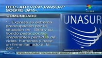 Unasur rechaza intervención extranjera en Siria