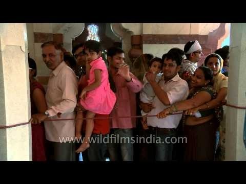 People standing in queue on Janmashtami at Birla Mandir