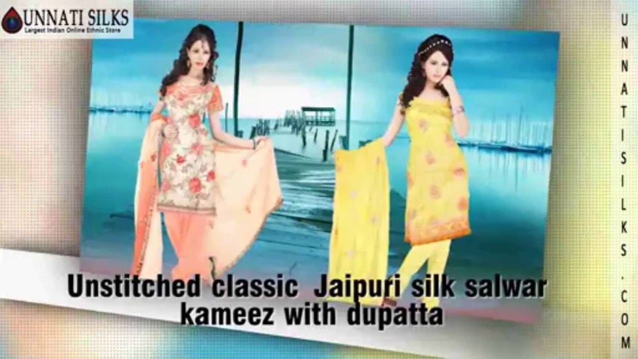 Buy silk salwar kameez online, designer pure silk Punjabi suit shop