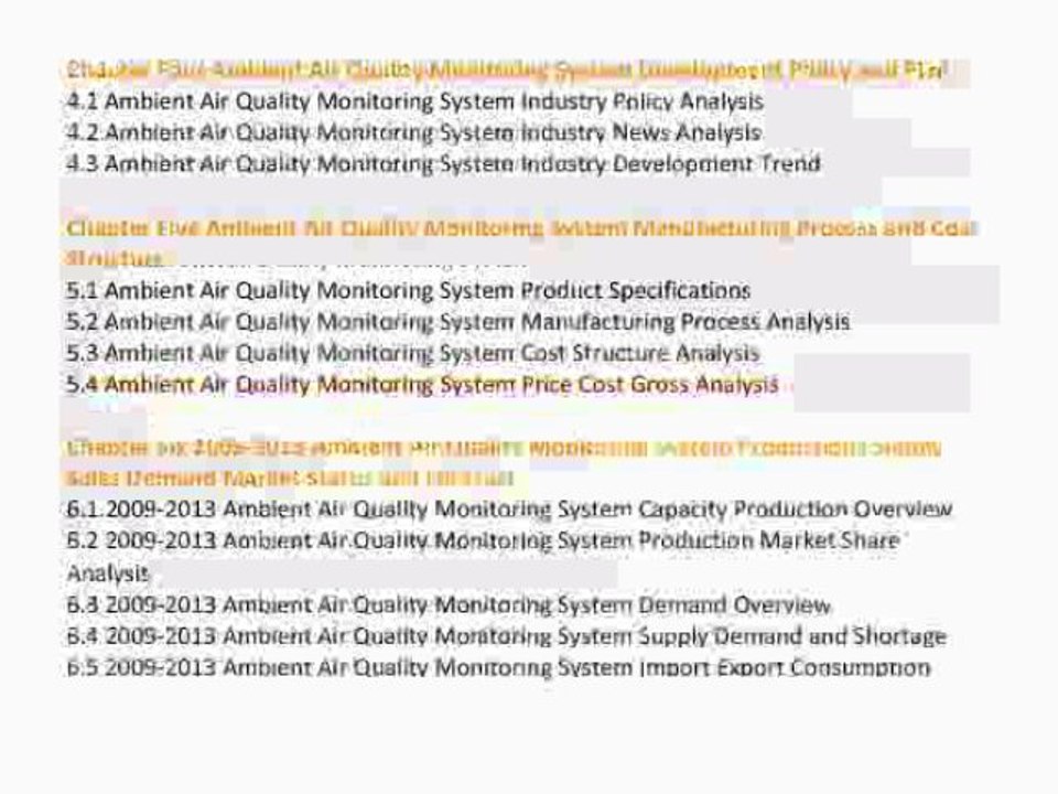 China Ambient Air Quality Monitoring System Industry 2013 @ http://www.qyresearchreports.com/