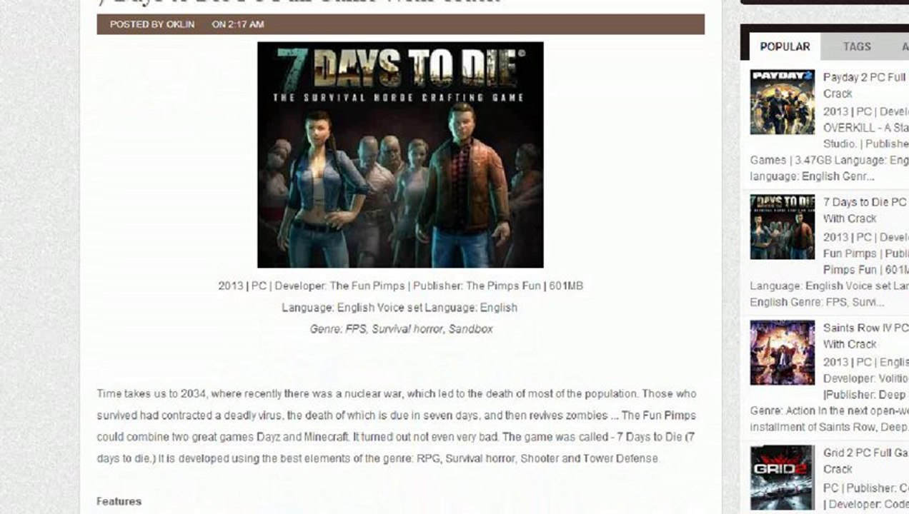 7 days to die download PC Game with crack