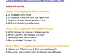 Global And China L-Tryptophan Industry 2013 at http://www.qyresearchreports.com/