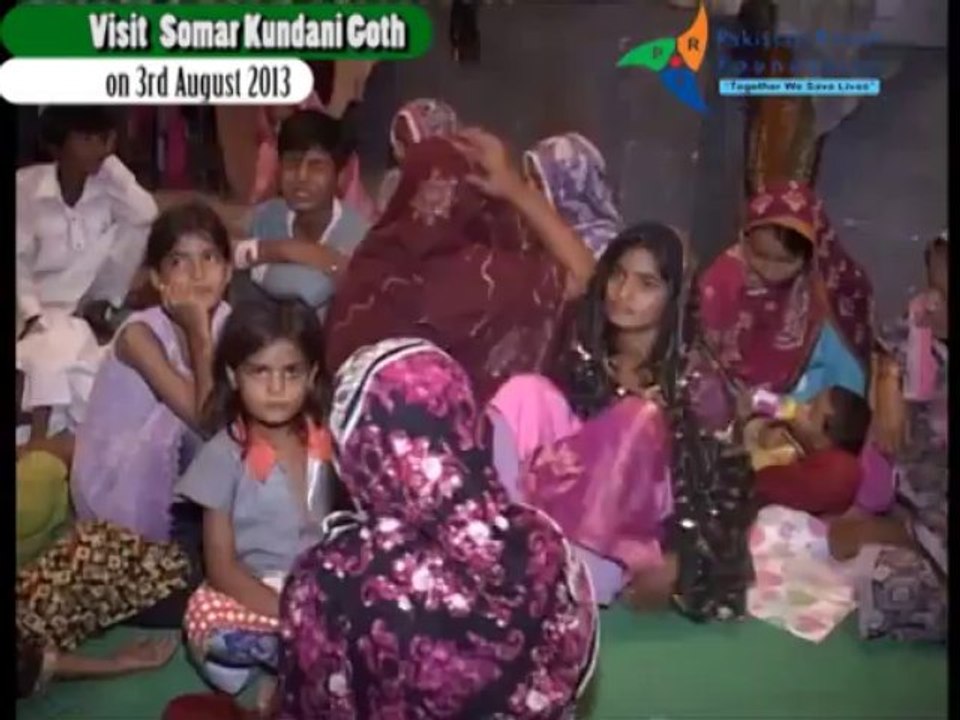 Chairman Pakistan Relief Foundation Haleem Adil Sheikh visited Sumar Kundani Goth Karachi on 3.08.2013