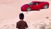 A kid drives a Ferrari and make some Drifts in Libya!