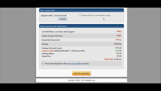 Hosting Discount 25% Off! Use 25CRAZYDISCOUNT coupon code on HostGator