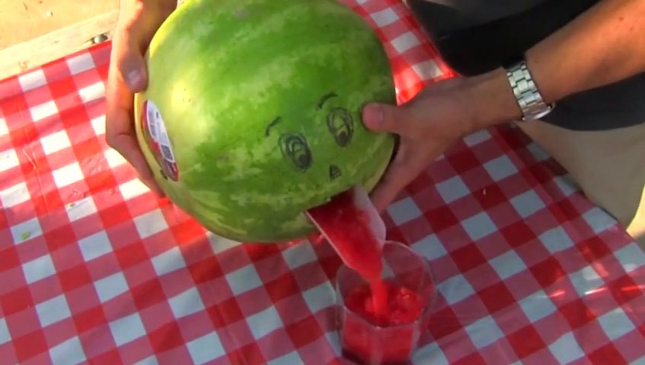 Watermelon smoothie hack in 2 minutes.