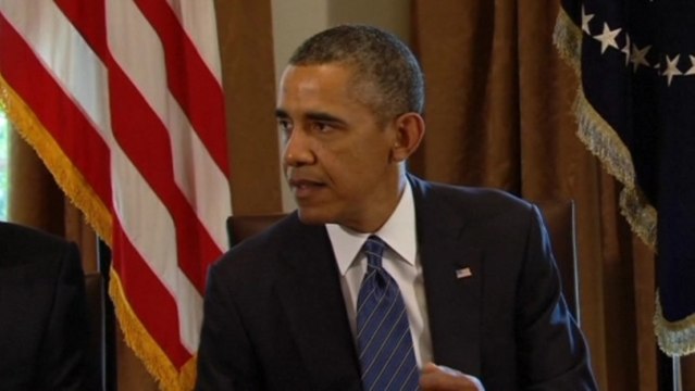 President Obama meets with top congressional leaders to discuss Syria