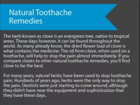 Natural Toothache Remedies 408-335-6637