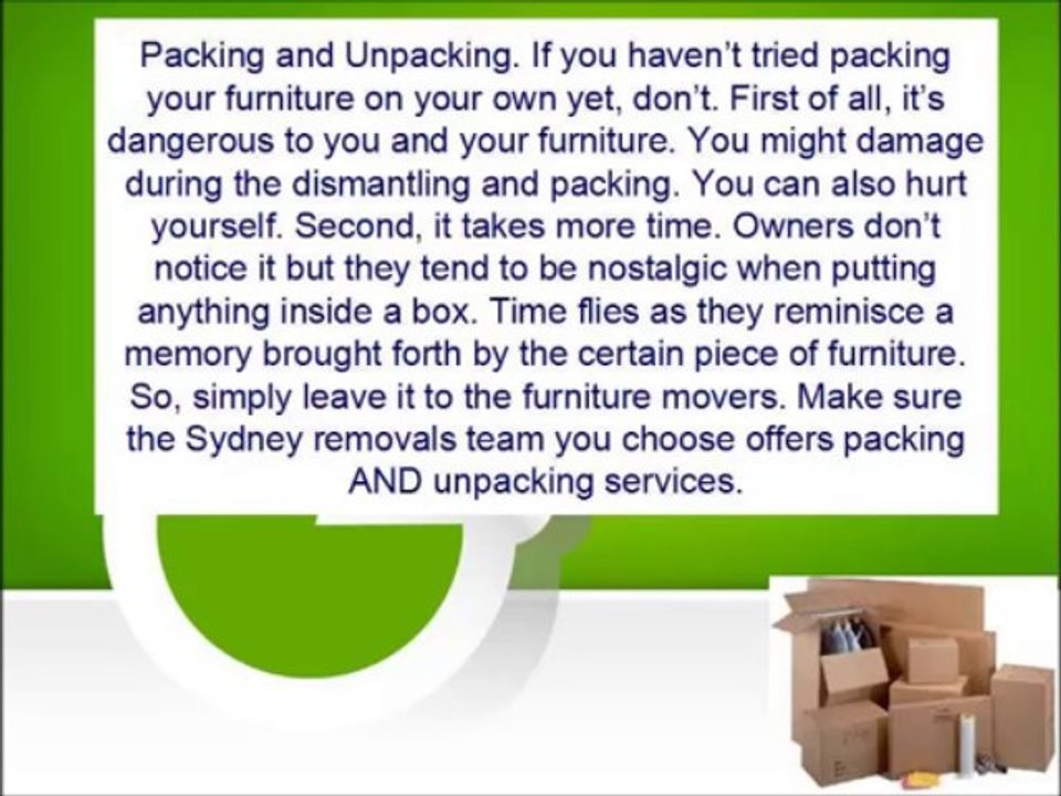 What to check on  Sydney Removals Services
