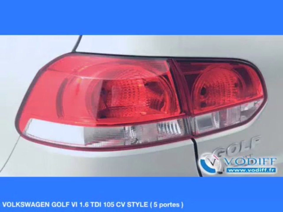 VODIFF : VOLKSWAGEN OCCASION ALSACE : VOLKSWAGEN GOLF VI 1.6 TDI 105 CV STYLE ( 5 portes )