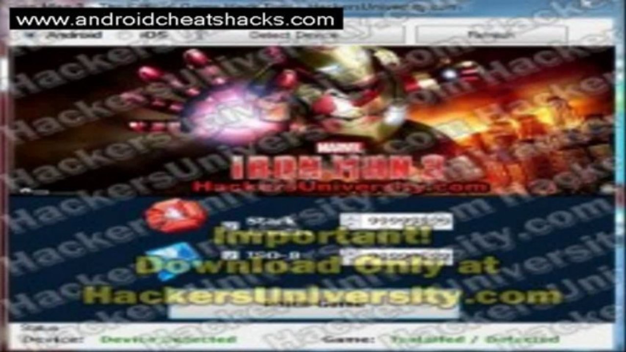 Iron Man 3 Hacks Cheat Tool /iOS- Android Extra StarkCredits, Blue Gems, Experience 2013 Working