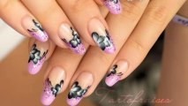 Tuto nail art One Stroke sur french manucure pailletée