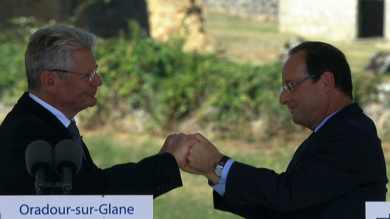 Allocutions de François Hollande et Joachim GAUCK à Oradour-sur-Glane