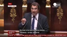 'Syria debate in French parliament' (recorded live feed) [Euronews]