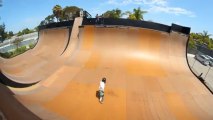 Skateboarding vert ramp session