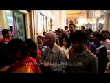 Crowds gradually building up during Janmashtami in Delhi