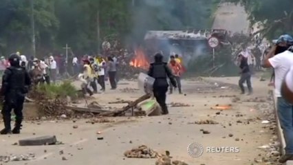 Clashes in Colombia as farmers' strike flares up