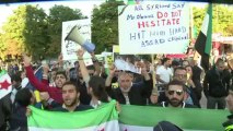 Various protests over Syria as Obama visits Sweden