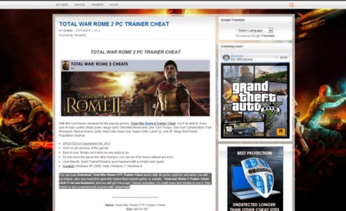 Télécharger gratuit Total War Rome 2 Triche