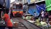 Thai Market Built On Railway Track